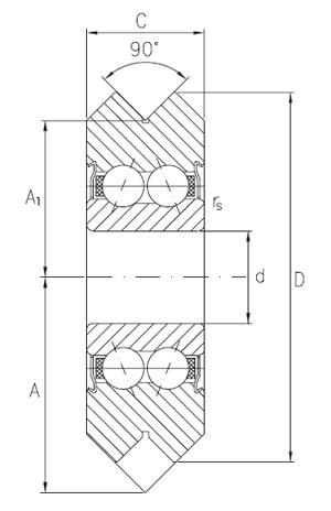 12 V Groove Guide Bearings:vxb:Ball Bearing