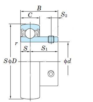 20mm Cylindrical bore SB204 + Pillow Block Cast Housing:vxb:Ball Bearing